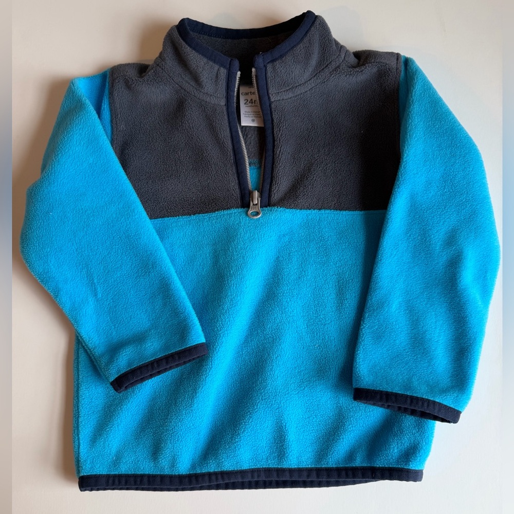 Fall Jacket Carter's Indigo Blue Fleece Pull Over Winter Fleece